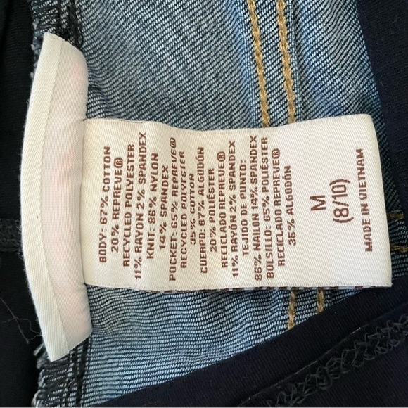 Liz Lange Maternity Over the Belly Full Panel Denim Shorts Size Medium - Picture 9 of 10